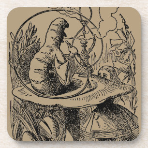 Vintage Alice in Wonderland Waterpijp Rups Bier Onderzetter