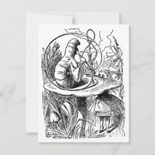 Vintage Alice in Wonderland Waterpijp Rups Kaart
