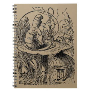 Vintage Alice in Wonderland Waterpijp Rups Notitieboek