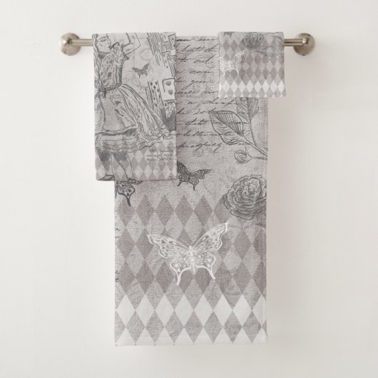Vintage Alice Wonderland Découpage gris (En situation)