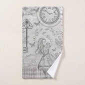 Vintage Alice Wonderland Découpage gris (Serviette à main)