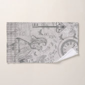 Vintage Alice Wonderland Découpage gris (Serviette à main)