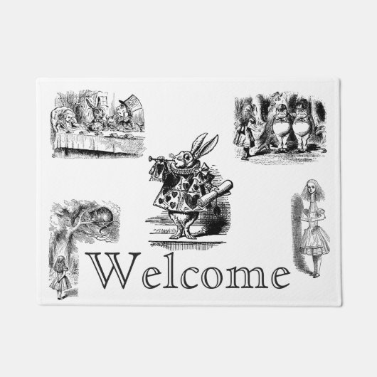 Vintage Alice's Adventures in Wonderland Deurmat (Voorkant)