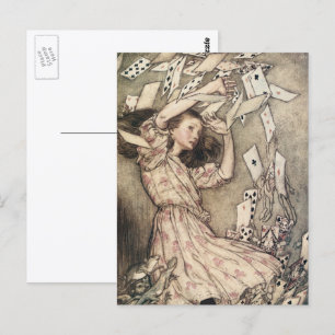Vintage Alices Avonturen in Wonderland door Rackha Briefkaart