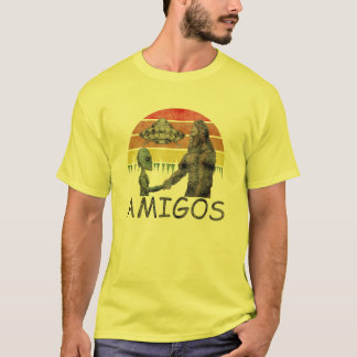 Vintage Aliën en Bigfoot vriendschapsalliantie T-shirt
