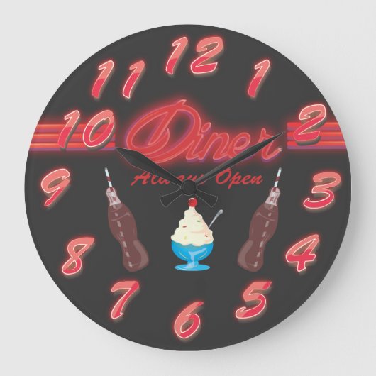 Vintage All American Diner Grote Klok (Voorkant)