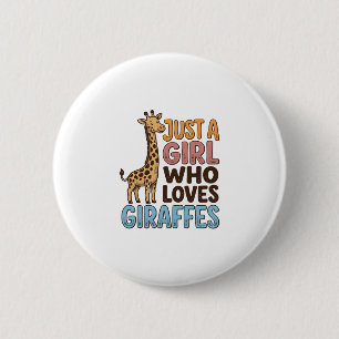 Vintage Alleen Een Meisje Dat Van Giraffen Houdt S Ronde Button 5,7 Cm