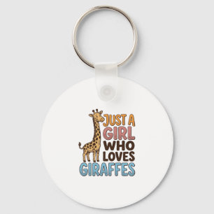Vintage Alleen Een Meisje Dat Van Giraffen Houdt S Sleutelhanger