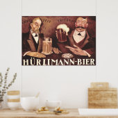 Vintage allemand Bière Bar Pub Art Poster Hurliman (Cuisine)