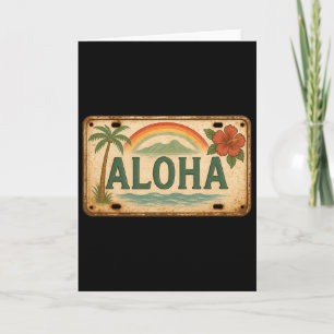 Vintage Aloha Kentekenplaat Hawaii Kaart