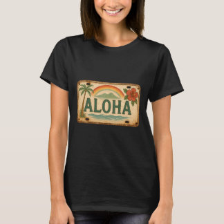 Vintage Aloha Kentekenplaat Hawaii T-shirt