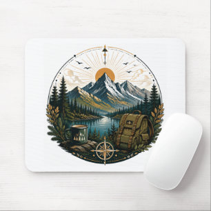 Vintage Alpen Avontuur Landschapskunst Muismat