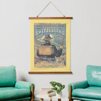 Vintage Alpen Zwitserland naar Frankrijk Reizen Hangend Wandkleed