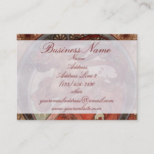 Vintage Alphones Mucha Dance Visitekaartjes