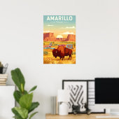 Vintage Amarillo Texas Poster (Thuiskantoor)