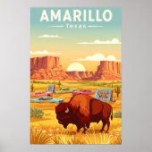 Vintage Amarillo Texas Poster (Voorkant)