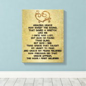 Vintage Amazing Grace Hymn Canvas Afdruk (Insitu (Houten vloer))