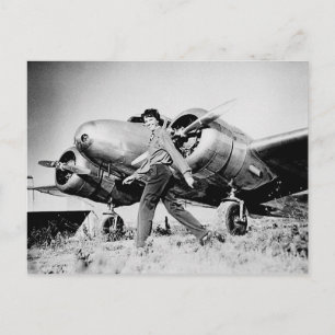Vintage Amelia Earhart Foto Briefkaart