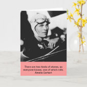 Vintage Amelia Earhart Foto Kaart (Gele Bloem)