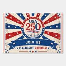 Vintage America 250 Panneau de Jardin Patriotique