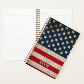 Vintage American Flag Ajouter un nom Personnalisé (Devant avec enveloppe)