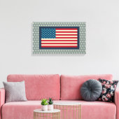 Vintage American Flag Art Canvas Print (Insitu (Woonkamer))