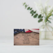 Vintage American Flag Border Visitekaartje (Staand voorkant)