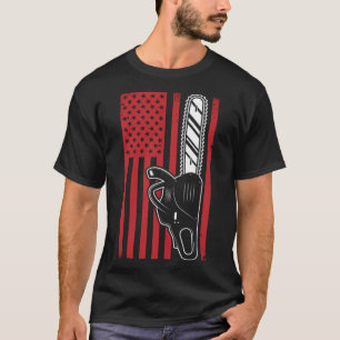 Vintage American Flag Chainsaw funny sayings carpe T-shirt
