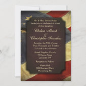 Vintage American Flag Texte Mariages Invitations (Devant)