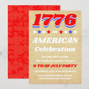 Vintage Americana 1776 Viering Kaart