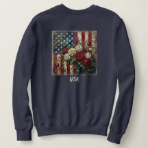 Vintage Americana Rose & Flag T-shirt