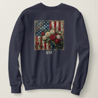 Vintage Americana Rose & Flag T-shirt