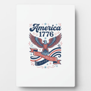 Vintage Amerika 1776 Adelaar Patriottisch Shirt On Fotoplaat