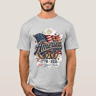 Vintage Amerika 250 Jaar Vrijheid 1776-2026 Pat T-shirt