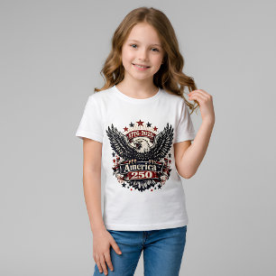 Vintage Amerika 250 Steenarend 1776-2026 Patriotti T-shirt