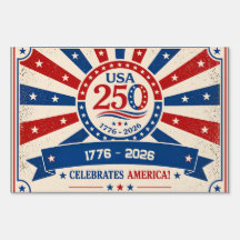 Vintage Amerika 250 Yard Bord Patriotisch USA Fees