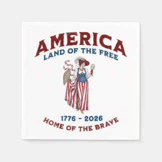 Vintage Amerika 250ste verjaardag 1776-2026 Servet