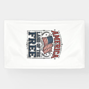 Vintage Amerika Land Van De Vrijheid Patriottisch Spandoek