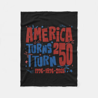 Vintage Amerika wordt 250 wordt 50 Patriotisch 50s Fleece Deken