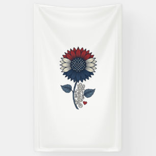 Vintage Amerika Zonnebloem Patriottisch Shirt Ontw Spandoek