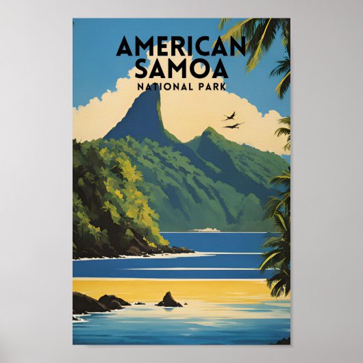 Vintage Amerikaans-Samoa Nationaal Park Poster (Voorkant)