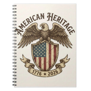 Vintage Amerikaanse Adelaar Schild 2026 Semiquince Notitieboek