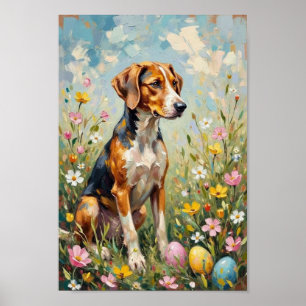 Vintage Amerikaanse Foxhound Pasen Kunst Poster