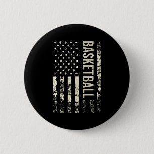 Vintage Amerikaanse vlag basketbal premium Ronde Button 5,7 Cm