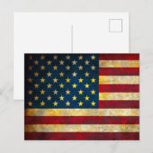 Vintage Amerikaanse Vlag Feestdagenkaart (Voorkant / Achterkant)