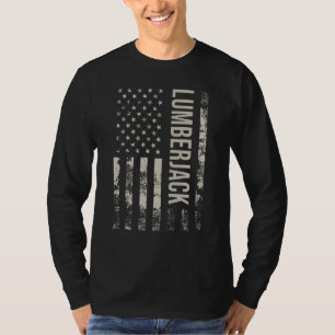 Vintage Amerikaanse vlag Houthakker T-shirt