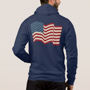 Vintage Amerikaanse Vlag Jas Hoodie