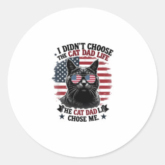Vintage Amerikaanse Vlag Kat Vader Vaderdag Kitten Ronde Sticker