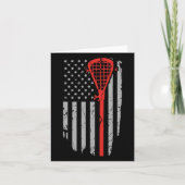 Vintage Amerikaanse Vlag Lacrosse Jeugd Kleding Kaart (Voorkant)