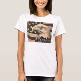 Vintage Amerikaanse vlag met Amerikaanse zeearend T-shirt